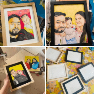 A4 Medium Size colour portrait with frame.