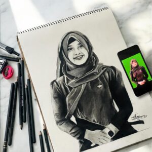 A3 Large single Portrait (14×18 inch),pencil sktch,without frame.